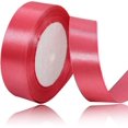 thumbnail image 1 of LAICAIW Solid Color Watermelon Red Satin Ribbon, 1 Inches x 25 Yards Fabric Satin Ribbon for Gift Wrapping, Crafts, Hair Bows Making, Wreath, Wedding Party Decoration and Other Sewing Projects, 1 of 6