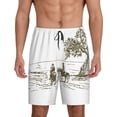 thumbnail image 1 of Fotbe Cowboys Riding A Horse Near A Tree Pantalones Cortos de Pijama para Hombre, Ropa de Dormir, Pantalones de Pijama Cortos para Hombre-X-Large, 1 of 6