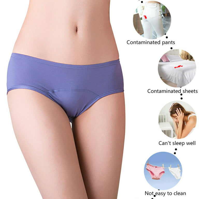 Pretty Comy 6 Pack Menstrual Period Underpants for Women Mid Waist