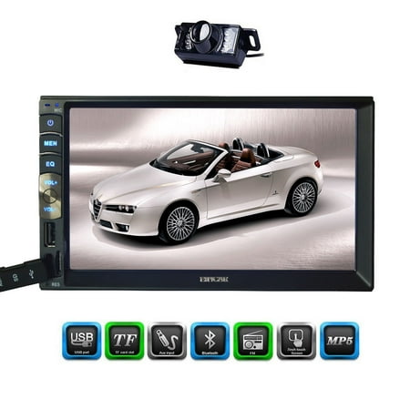 Newest EinCar Brand in Deck Headunit 7 inch Capacitive Touch Screen in Dash Car Stereo Double 2din Autoradio Bluetooth System Multi video Audio Automotive Vehicle NO DVD Player + Free Rear