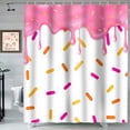 thumbnail image 2 of Donut Shower Curtain Colorful Pink Dessert Bathroom Decorated with Delicious Food Bakery Themed Melting Ice Cream Shower Curtain Bathroom Set 71x72in YLLGSE075, 2 of 6