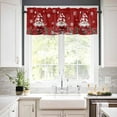 thumbnail image 3 of Christmas Gnomes Kitchen Curtains and Valances Set, Rod Pocket Curtains Tier Farmhouse Window Curtains 24 Inch Length, Xmas Red Poinsettia Snowflake Winter 3 Piece Kitchen Curtains Set, 3 of 6