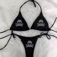 thumbnail image 2 of Conjunto de bikini Y2K con diamantes de imitación y calavera emo, traje de baño para mujer con sujetador acolchado y tanga de dos piezas, ropa de playa, traje de baño para mujer, 2 of 4