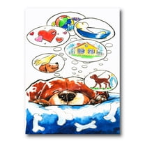 Designart ' Dog Having Dreams ' Children's Art Canvas Wall Art Print