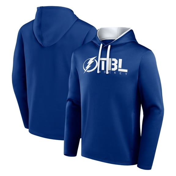 Men's Logo Athletic Blue Tampa Bay Lightning Head Start Pullover Hoodie