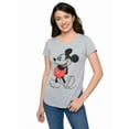 thumbnail image 2 of Womens Classic Mickey Mouse Hi-Low Hem T-Shirt Heather Gray Junior Sizes, 2 of 6