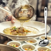 Soup Ladle, 304 Stainless Steel, Rustproof Heat Resistant, Integral Forming, Vacuum Ergonomic Handle, 9.64 Inches, for Kitchen Cooking Soup Stew