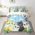 thumbnail image 2 of Castle Fairy Kawaii Dogs 7-Piece Twin Bedding Sets,Chic Flower Bedding Comforter Set,Floral Animal Breathable Sheet Sets,Ultra Soft Cartoon Home Decor,Reversible, 2 of 8
