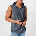 thumbnail image 2 of Mens Tank Tops Workout Cotton Hooded Gym Hoodies Bodybuilding Muscle Cut Off T-Shirts Sleeveless Plain Comfy Tank Top Athletic Muscle Shirts for Men,Dark Gray,XXL, 2 of 5