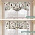 thumbnail image 4 of White Chicken Rustic Tie Up Valance Curtains for Windows, Kitchen Curtains Window Shades, Vintage Floral Oil Painting Light Filtering Roman Curtain Valances for Bedroom/Bathroom/Cafe 42"x12", 4 of 9