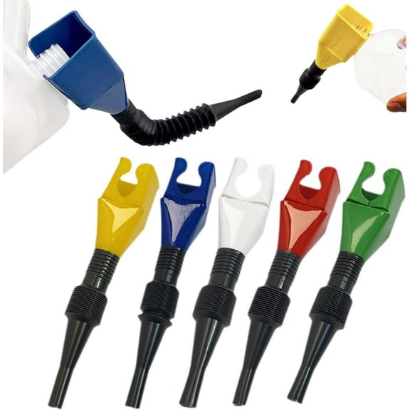 5 Pack Universal Household Folding Buckle Funnel,2025 New Retractable Auto Fuel Snap Funnels,Buckle Funnel Plastic Oil Funnels,Wide Mouth Flexible Funnel for Car Automotive Motorcycle and Engine Oil