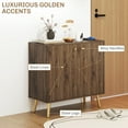 thumbnail image 4 of HOMCOM Buffet de Rangement avec Lignes en Acier Luxueuses, Brun, 4 of 10