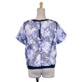 thumbnail image 2 of Hypercrush Contempo Sheer Floral Screen Print Short Sleeves Organza Blouse Top, 2 of 4
