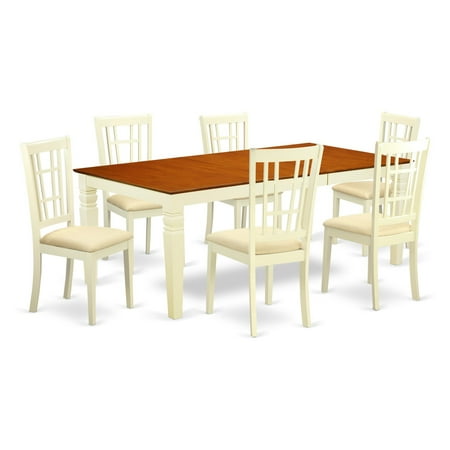 East West Furniture Logan 7 Piece Windowpane Dining Table Set ... East West Furniture Logan 7 Piece Windowpane Dining Table Set ...