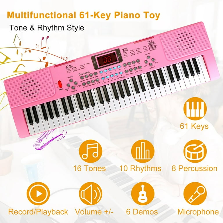 iMountek 61-Key Electronic Keyboard Set, Digital Piano with iMountek 61-Key Electronic Keyboard Set, Digital Piano with
