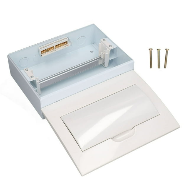 Caja de distribución de energía de 12 vías con protección de disyuntor de montaje en superficie en riel DIN