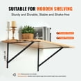 thumbnail image 2 of VEVOR Shelf Bracket, 18 x 12 in 12 Pcs, Heavy Duty Floating Shelf Brackets, Brackets for Shelves, 3mm Thick Matte Black Triangle Shelf Bracket,Steel Shelving Brackets with 160 lbs Load Capacity, 2 of 9
