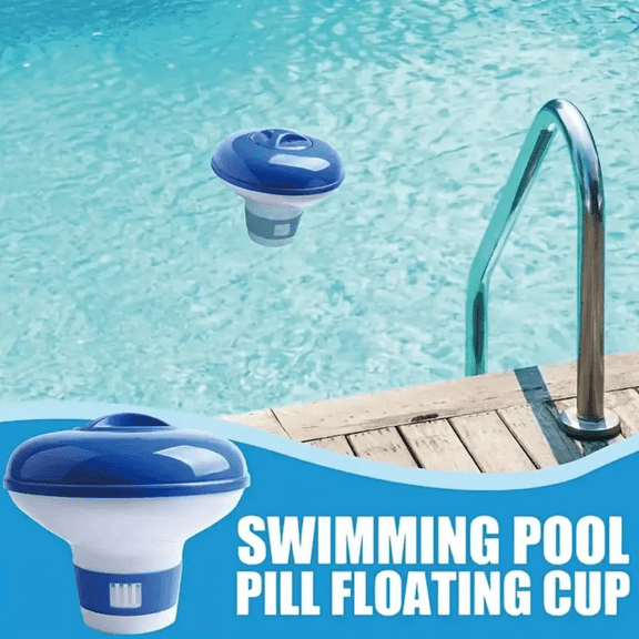 Pool Chlorine Dispenser, Pool Floating Chlorine Dispenser, Chlorine Tablet Floater, Chlorine Dispenser for Pool, 5X5X5 Inch Floating Chlorine Tablet Container for Consistent