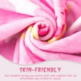 thumbnail image 4 of Preppy Throw Blanket Pink Smile Face Blanket Cute Flannel Soft Blanket Plush Fuzzy Pink Blanket Preppy Bedding Stuff for Dormitory Living Room 50" x 60"(Leopard Lightning), 4 of 6