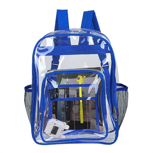 Mochila De PVC transparente para hombres y mujeres, bolsas de libros casuales impermeables, de gran capacidad, Simple, portátil, transparente, sólido