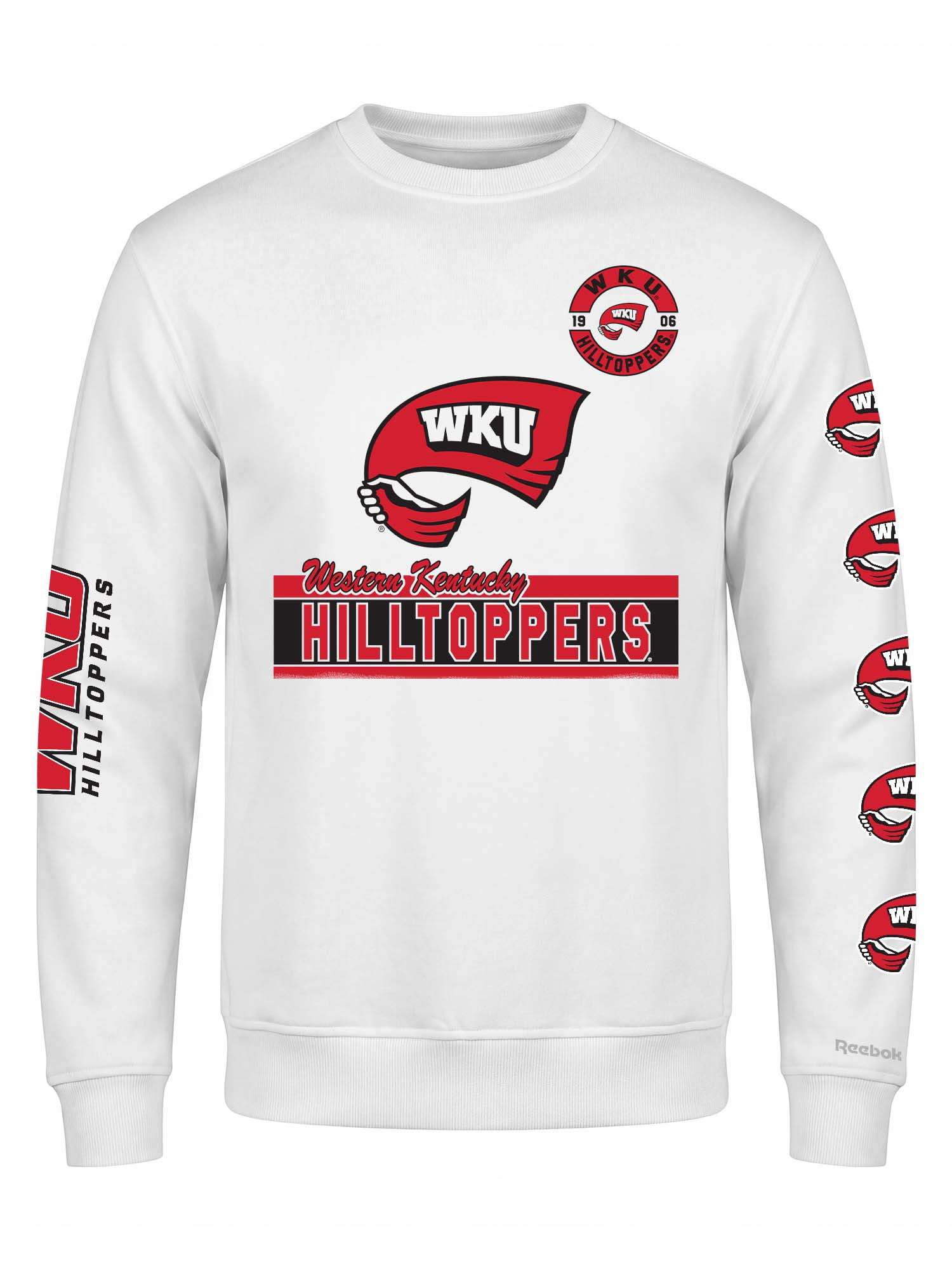 Western Kentucky Hilltoppers Reebok Mens White Crew Sweatshirt