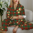 thumbnail image 6 of Wukai Checkered With Golden Stars Print Women's Pajama Set,PJ Set,Lounge Sets For Women Soft Long Sleeve Sleepwear Comfort and Style-Large, 6 of 7