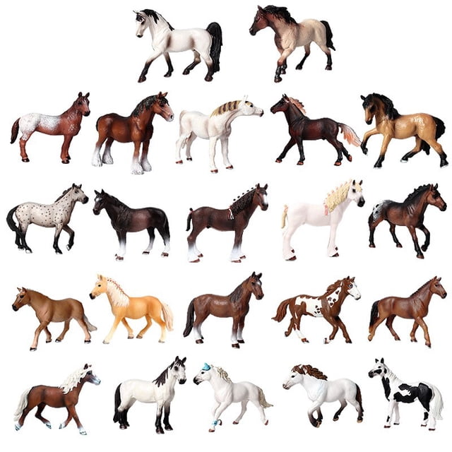 Animal Horse Model Appaloosa Lusitano Haflinger Black White Steed Pinto Stallion Ranch Fairy Garden Miniature Decor Figurine Toy111 He Qiyong unisex