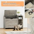 thumbnail image 4 of Hidden Cat Litter Box Furniture, Flip-Top Entryway Bench with Storage & Ventilation, 4 of 8