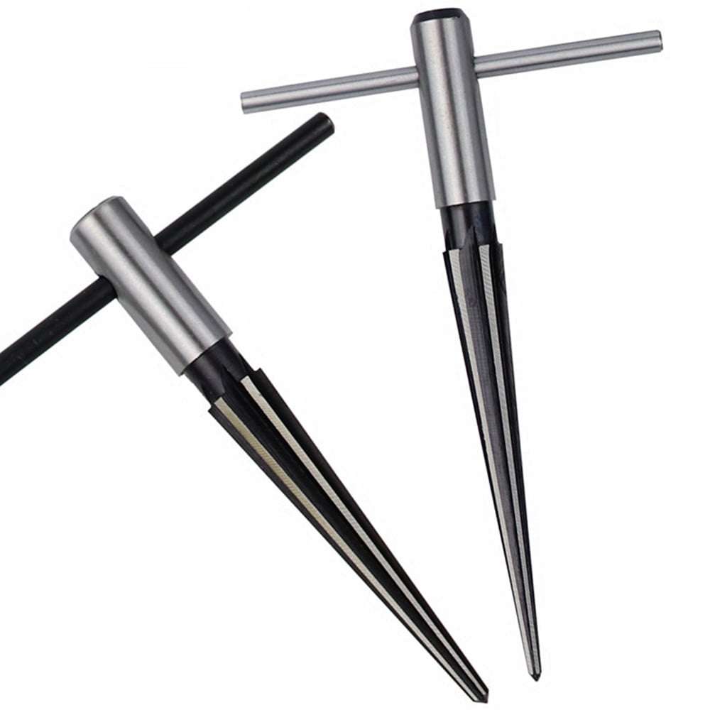 1/4Hex Reamer,Tapered Reamer,Carbon Steel T Handle Reamer Chamfering Pin Hole Reamer,Removable Handle,for Taper Holes on Top of Planks 