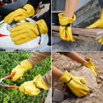 thumbnail image 2 of L-Guantes de jardinería para Hombres/Mujeres, Guantes de Trabajo de Piel de Vacuno, Guantes de Trabajo de jardín antiespinas y anticortes - Engrosamiento Amarillo, 2 of 5