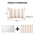 thumbnail image 5 of 2 Pack Outdoor Throw Pillows 21x15 Inch Decorative Pillow Cushions with Insert for Patio Porch, Khaki Stripe, 5 of 7