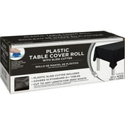 Amscan Boxed Plastic Table Roll, Jet Black, 54" x 126’