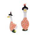 thumbnail image 6 of Porch Goose Christmas Outfit with Teal Holiday Print Headwrap and Wrapped Skirt Seasonal Outdoor Yard Decor Accessory for 19 To 23 Inch Statue Display, 6 of 7