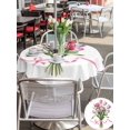 thumbnail image 4 of Outdoor Tablecloth with Umbrella Hole and Zipper, Pink Tulip Floral Round Table Cloth 54 Inch Waterproof Tablecloth, Spring Flowers Romantic Modern Art Picnic Table Cover for Patio Camping, 4 of 7