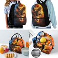 thumbnail image 2 of Jeiento Wolf Backpack for Boys with Lunch Bag School Bag for Girls 8-12/6-8/8-10 Bookbag Lunchbox Pencil Case Set 4 in 1 Water Bottle Holder Cool Flame, 2 of 7