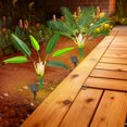 thumbnail image 6 of 2-Pack Solar Christmas Tree Lights Outdoor, 25" Prelit Artificial Palm & Banana Plants with 8 Lighting Modes, Pathway Spike for Yard, Patio, Garden Xmas Decor, 6 of 6