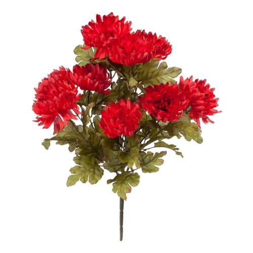 Plastic 19" Artificial Flower Arrangement, Red Flowers
