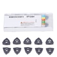thumbnail image 1 of 10 Pcs Inserts de Tour en Carbure Insert CNC pour Support d'Outils de Tournage Indexable Remplacement WCMX050308FX, 1 of 10