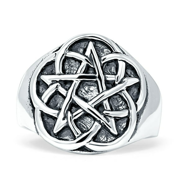 Celtic Vintage Style Star Ring Oxidized 925 Sterling Silver Size 5