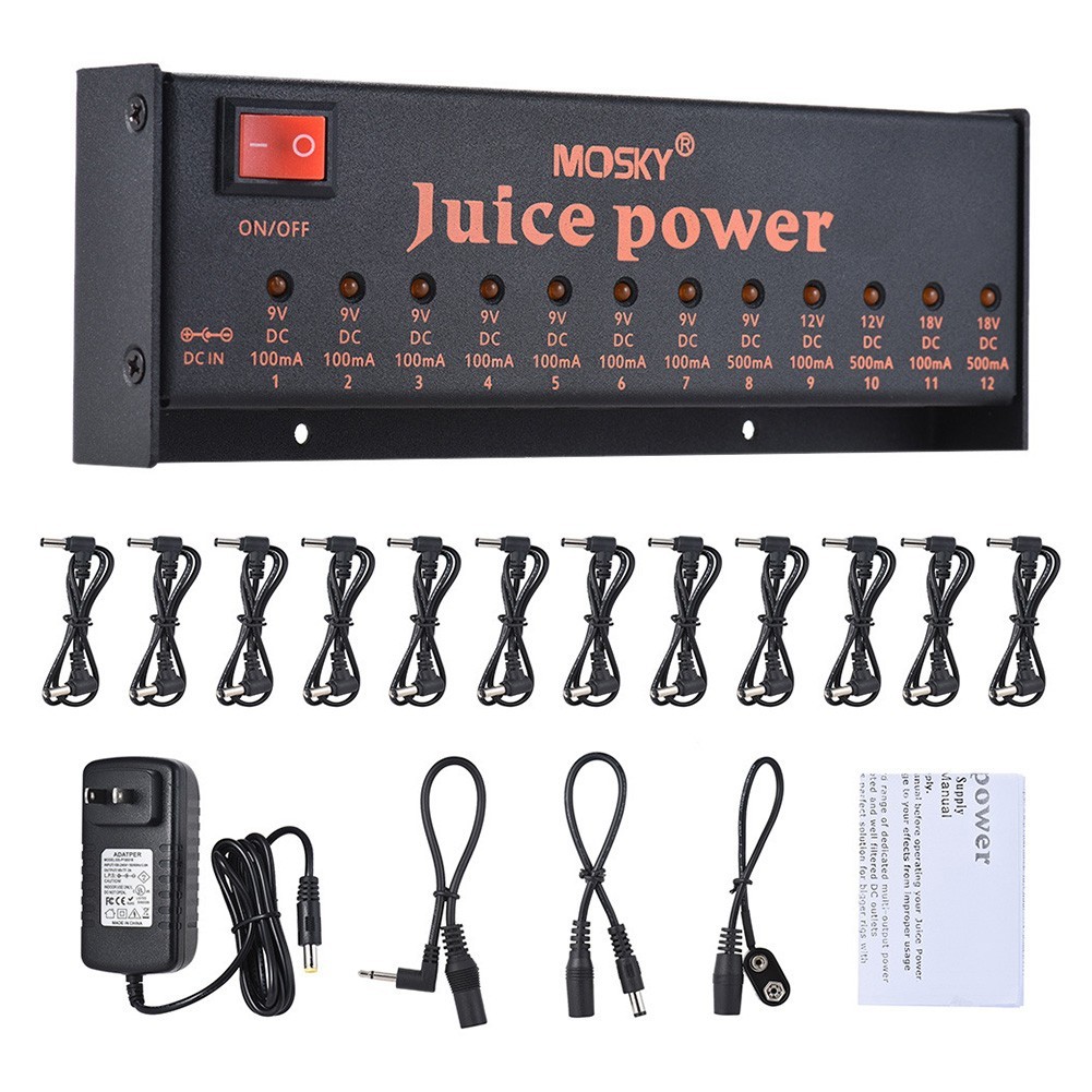 Mosky Guitar Effect Pedal Power Supply Station Adapter 12 Outputs 9V