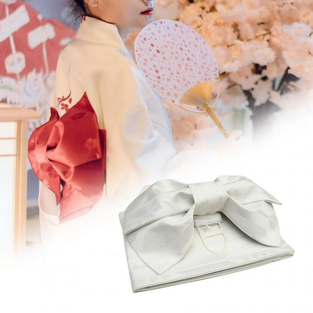 Kimono japones Obi cinturon Geisha cinturon de cintura portatil mujeres verano arco Kimono Blanco jinwen Cinturon Obi Bodega Aurrera en linea
