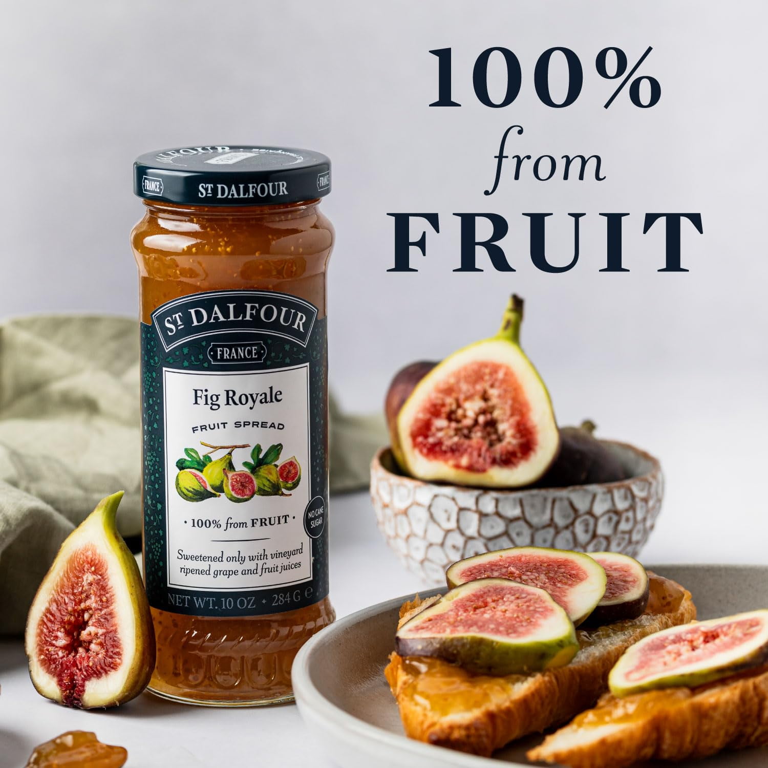 Pack of 6, St Dalfour Fig Royale Fruit Spread, 10 oz