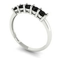thumbnail image 2 of 0.35 ctw Wedding Band for Women - 14K White Gold Natural Onyx Stackable Eternity Ring, 2 of 6