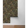 thumbnail image 2 of NextWall  Bird Floral Peel and Stick Wallpaper 20.5 in. W x 18 ft. L - Mahogany & Graphite, 2 of 9