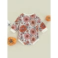 thumbnail image 4 of Douhoow 0-24M Baby Girls Boys Halloween Romper Autumn Long Sleeve Pumpkin Floral Jumpsuit, 4 of 8