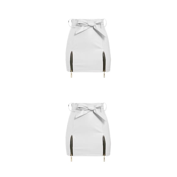 Sonducket Minifalda de cintura alta de verano para mujer, fiesta para niñas, banquete, viaje, senderismo, playa, moda, faldas, ropa, regalo de Blanco METRO 2Conjunto