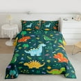 thumbnail image 2 of Homewish Cartoon Cute Dinosaur Full Size Comforter Sets, Kawaii Animal Lover Bedding Comforter Set, Rustic Plant Botanical Reversible Bedding Sets, Breathable Home Decor, 3pcs, 2 of 8