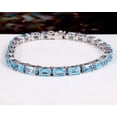 thumbnail image 3 of 5x7 mm Octagon Swiss Blue Topaz Tennis Bracelet 925 Sterling Silver Bracelet for Men by Juhi Jewels, 3 of 7