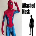 thumbnail image 1 of Disfraz de Spiderman para adultos y niños, traje de superhéroe de Halloween, clásico, brillante, sin camino a casa, Zentai Fivean unisex, 1 of 2