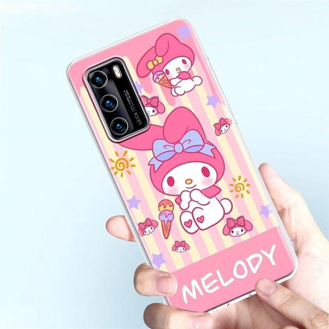 2024 Cartoon Melody Hello Kitty Clear Phone Case For Huawei P60 P50 P40 P30 P20 ART MATE 50 40 30 20 PRO Case Funda Coque Capa Shell Liuxinyi